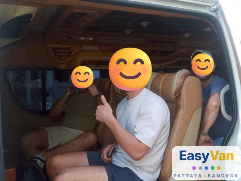 EasyVan passengers enjoying a private van transfer between Pattaya and Bangkok