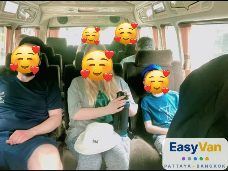 Family passengers seated inside a spacious EasyVan