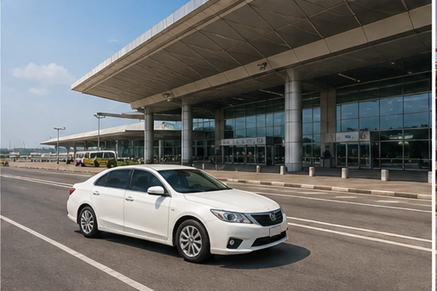Private taxi at Don Mueang Airport terminal