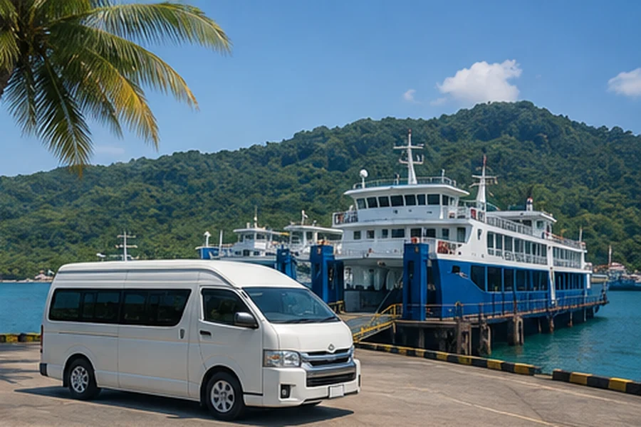 Private van meeting a Koh Chang ferry