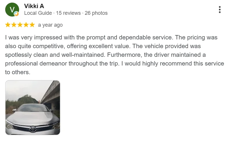 Google customer review 8 for Easy Taxi Pattaya